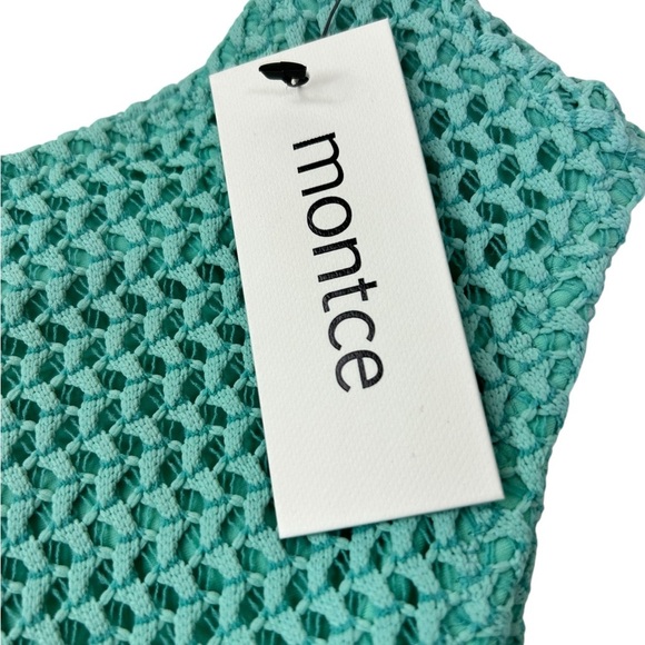 New Montce Turquoise Crochet Paula Bikini Bottom size Medium - Picture 4 of 6